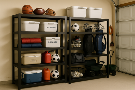 Pullmon 31” Heavy Duty Garage Shelving, 3000 lbs 5-Tier Metal Storage Rack, Adjustable Steel Shelves for Basement & Utility Room